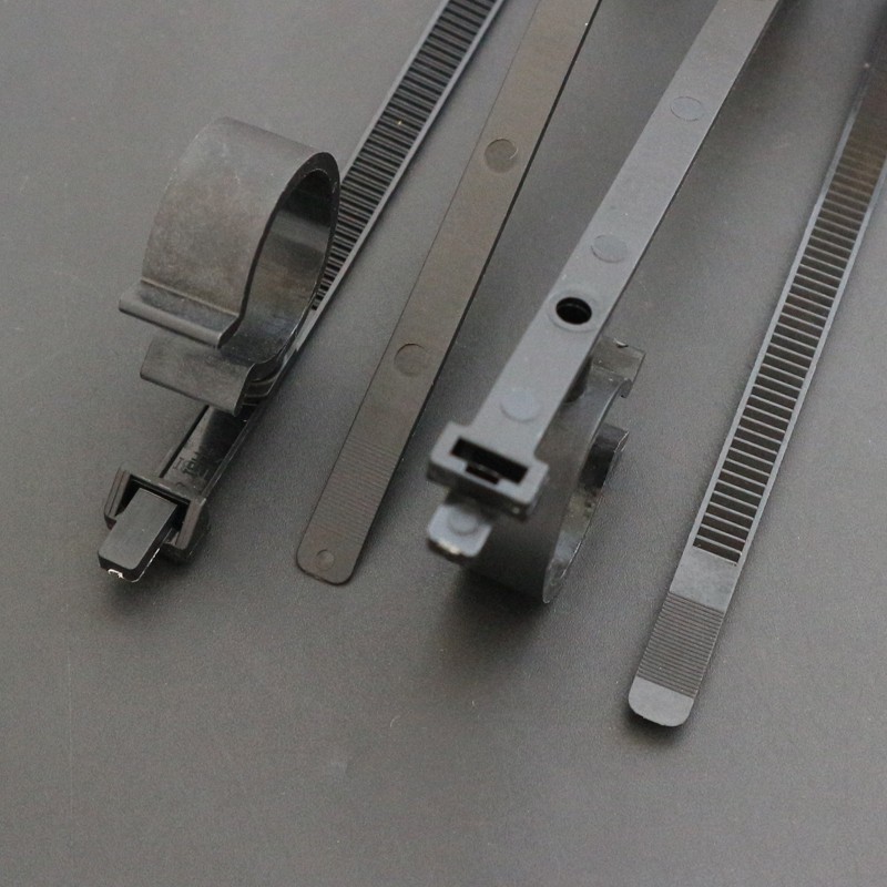 汽车钣金扎带线路管整理管状固定线束带座扎带绑带卡子黑色