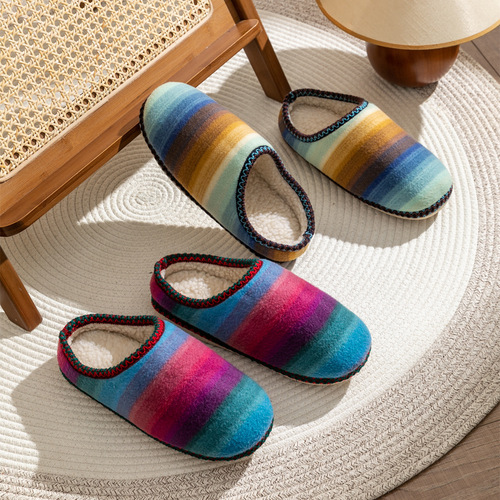 Autumn and winter Japanese style warm cotton slippers soft bottom household indoor home cloth bottom silent slippers wholesale for women and men