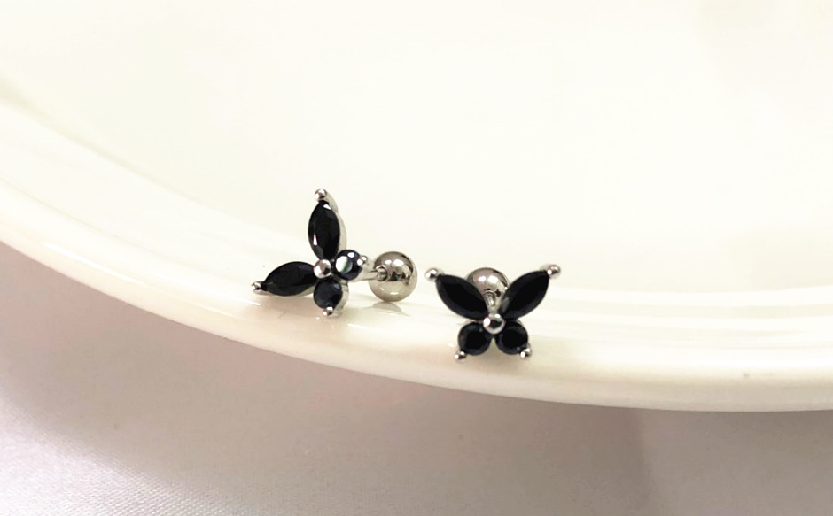 5g Weight Zircon Inlay Material Ear Studs Classification 1 Pair Quantity Daily Occasion 925 Sterling Silver Material Butterfly Pattern Women's Gender Plating, Inlay Design Simple Style Style 1 Pair 925 Sterling Silver Zircon Butterfly Ear Studs 19