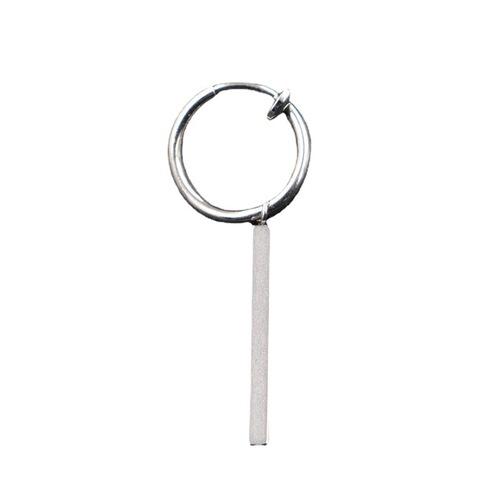 Korean temperament fashion earrings titanium steel one-word personalized circle ear clip ear buckle simple jewelry manufacturer direct sale