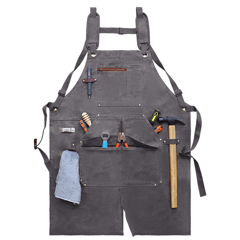 Transfronterizo Amazon delantal lienzo de cera al por mayor herramientas de distribución al por mayor electricista delantal de carpintería al por mayor personalizado