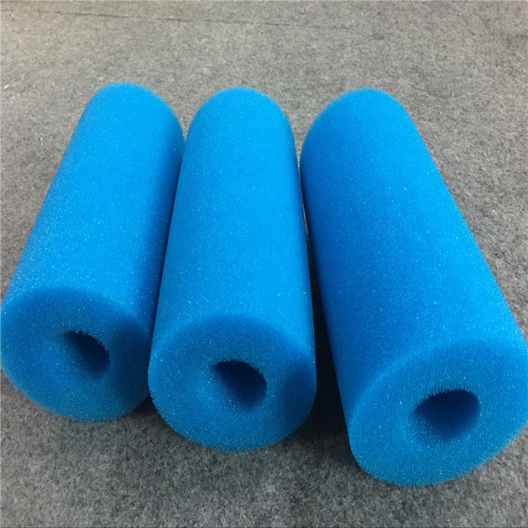 水族馆过滤污水圆柱透气海绵条 蓝色过滤棉柱子 长条粗孔过滤海绵
