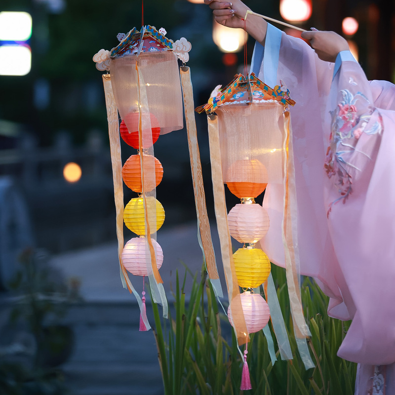 2025新款中秋节灯笼儿童手工diy材料包古风汉服户外手提花灯挂饰|undefined