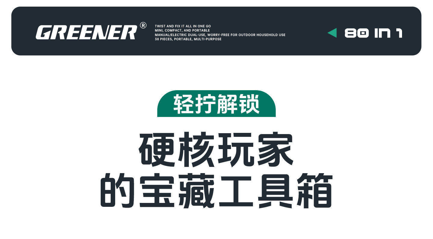 Green Forest [Moonlight Treasure Box] Ratchet Wrench Quick Dual-Use Mini Hex Key Three-In-One Socket Set