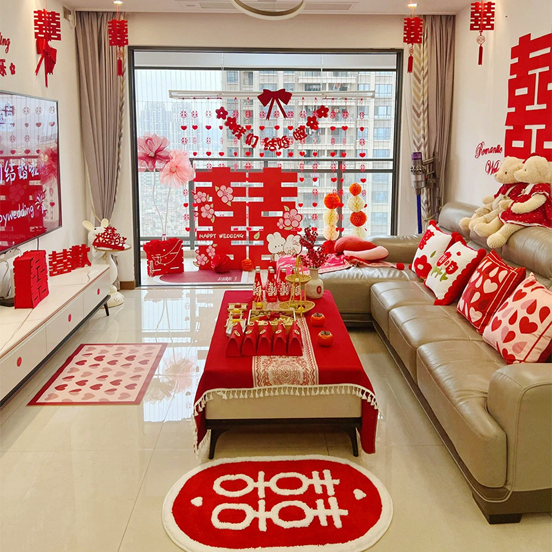 Decoración de la casa de boda, decoración de la casa de bodas, habitación de bodas