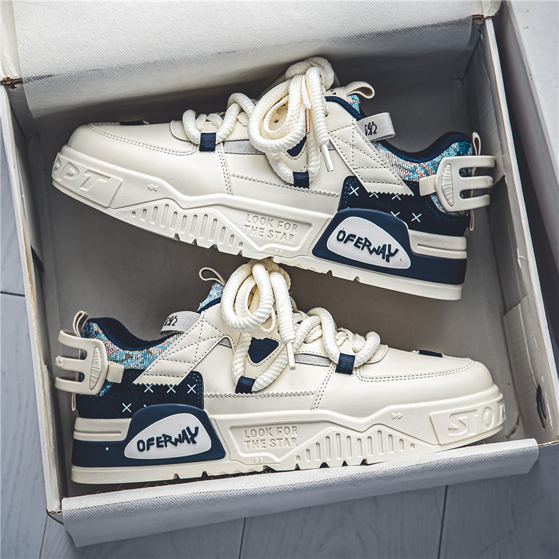 Internet famous men's versatile autumn black panda board shoes, student leather soft sole sports and casual small white_voghion.com