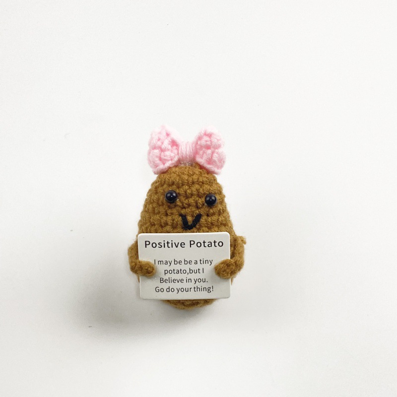 Amazon transfronterizo tejido a mano energía positiva Papa expresión bolsa emoción tarjeta vegetal muñeca coche decoración pequeña