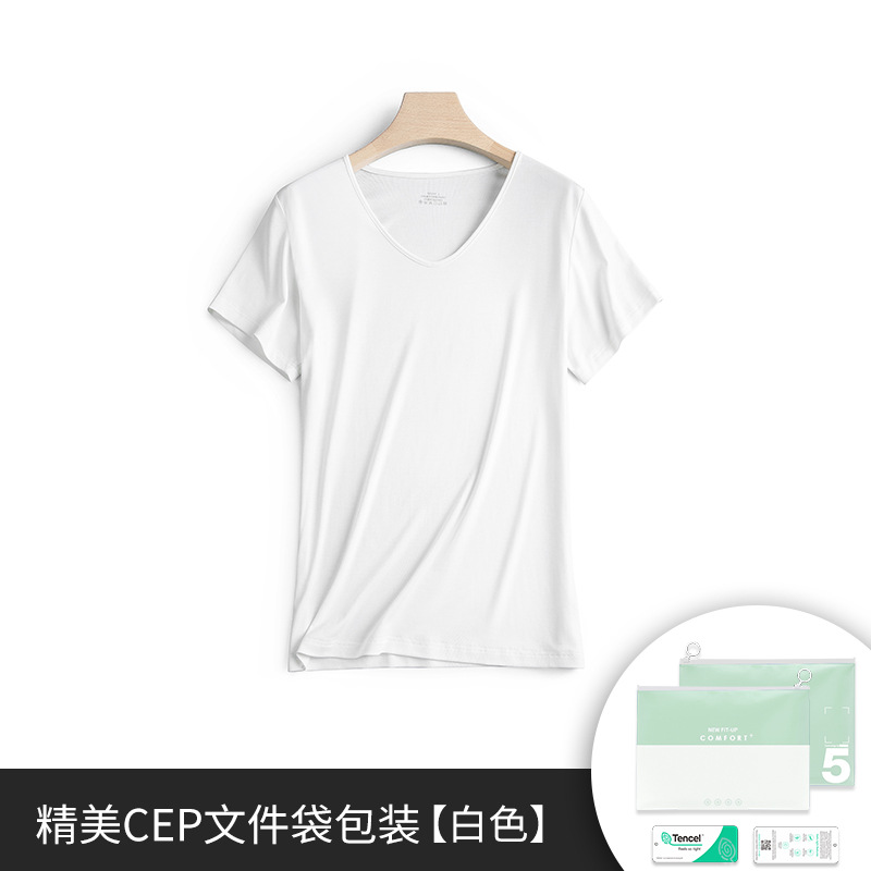 60 de doble cara modal de primavera y verano de las mujeres de manga corta de color sólido delgada parte superior interior se puede usar fuera de la camiseta de fondo en stock