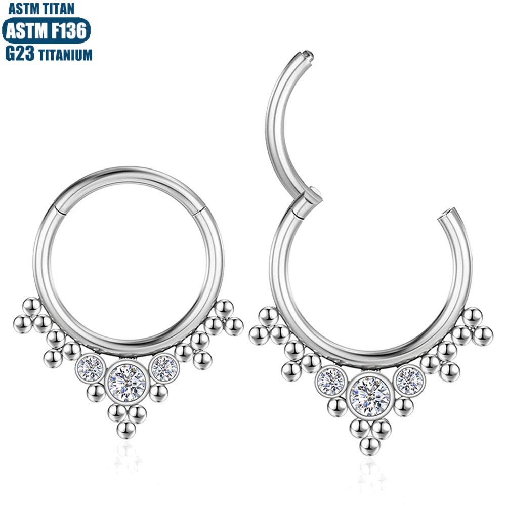 Pointed labret stud close-up product detail