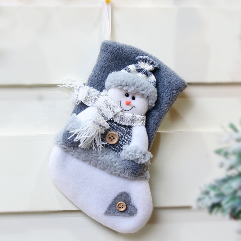 Navidad engrosada calcetines de Navidad colgantes de decoración de Navidad Papá Noel muñeco de nieve alce bolsas de regalo colgantes