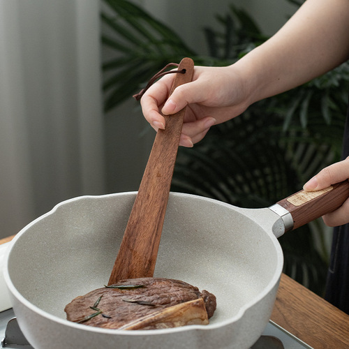 Wholesale wooden spatula non-slip anti-scalding wooden spatula non-stick special cooking outdoor household wooden spatula wooden