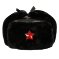 Black Leather 175g Black Velvet Red Five-Pointed Star Badge