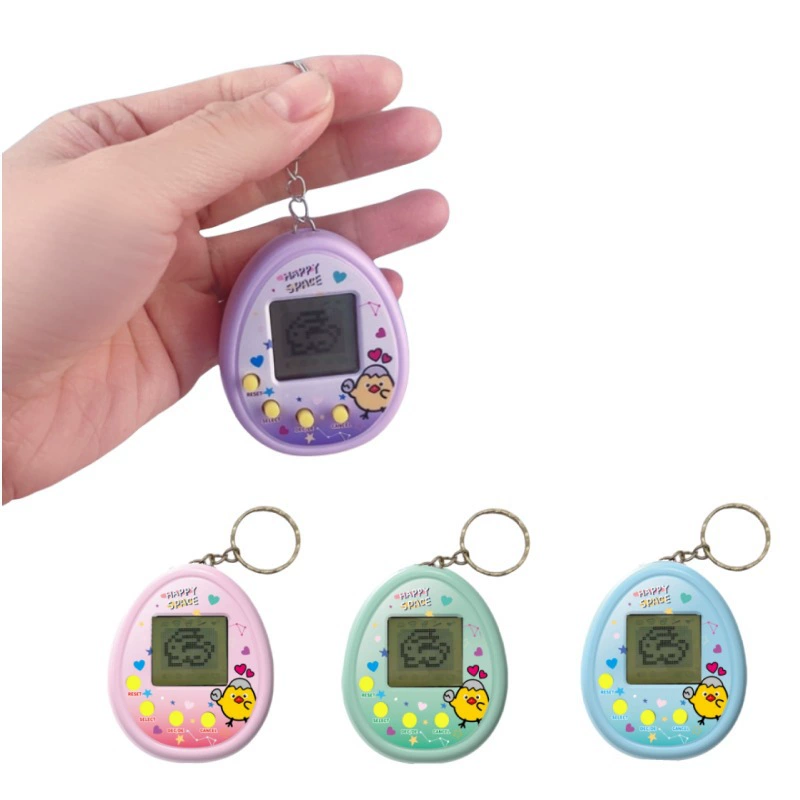 Виртуальный брелок-питомец (Tamagotchi) Сердечки и ретро-формы, на батарейках, карманная игрушка