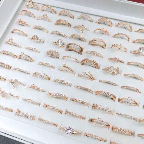 Street stall jewelry mixed batch of 100 pieces, fashionable and personalized non-fading rings, European and American style trendy women's rings hot sale