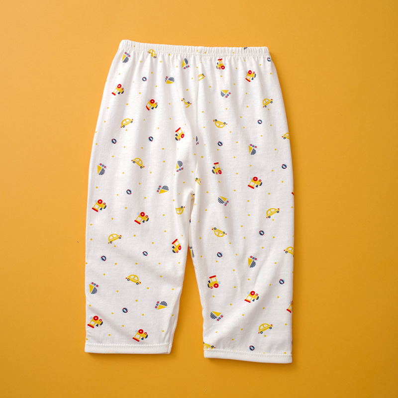 2023 primavera y verano Nueva Ropa interior de dibujos animados para el hogar hombres y mujeres traje de recién nacido Cuatro Estaciones de una sola cara Botón de algodón ropa de bebé