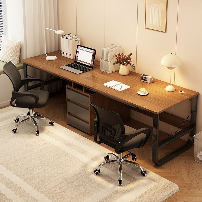 Double computer desk, modern study desk, office desk, student study desk, simple design with drawers, desktop gaming desk Double computer desk, modern study desk, office desk, student study desk, simple design with drawers, desktop gaming desk