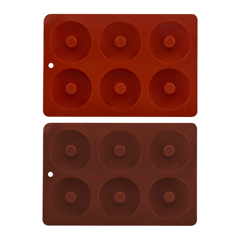 Cruz-Frontera 6-pieza silicona donut mousse pastel decoración macaron círculo silicona galleta molde de La jalea