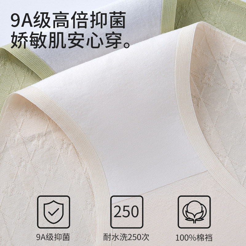Jacquard de algodón puro grado 9A entrepierna de algodón antibacteriano 2024 nueva ropa interior de cadera de algodón triangulado sin costuras para mujer
