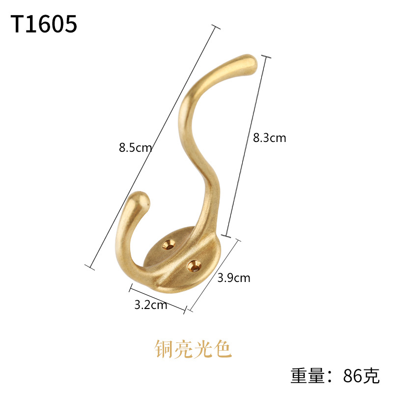 Procesamiento de ganchos de metal de latón personalizados, ganchos para ropa de guardarropa, zapatos retro, ganchos de entrada sin perforación de cobre detrás de la puerta