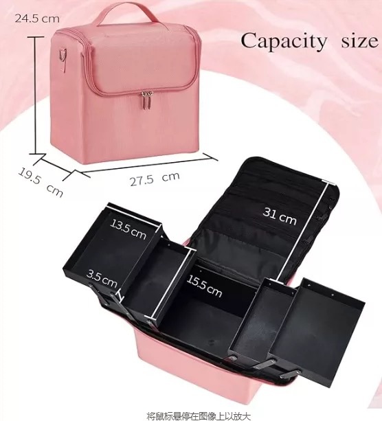 Bolsa de cosméticos portátil profesional belleza manicura Caja de Herramientas bolsa de almacenamiento de viaje de gran capacidad caja de cosméticos portátil simple