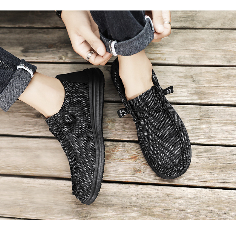 Extra Large Size Cross-border Fly-knit Casual Shoes For Men, Lightweight Slip-on Loafers, Flat Shoes, Men's Loafers In_vogvips.com