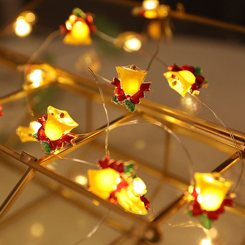 Transfronterizos dedicados a la cadena de luces de Navidad campana de Santa Claus LED cadena de luces decoración atmósfera fábrica de lámparas al por mayor