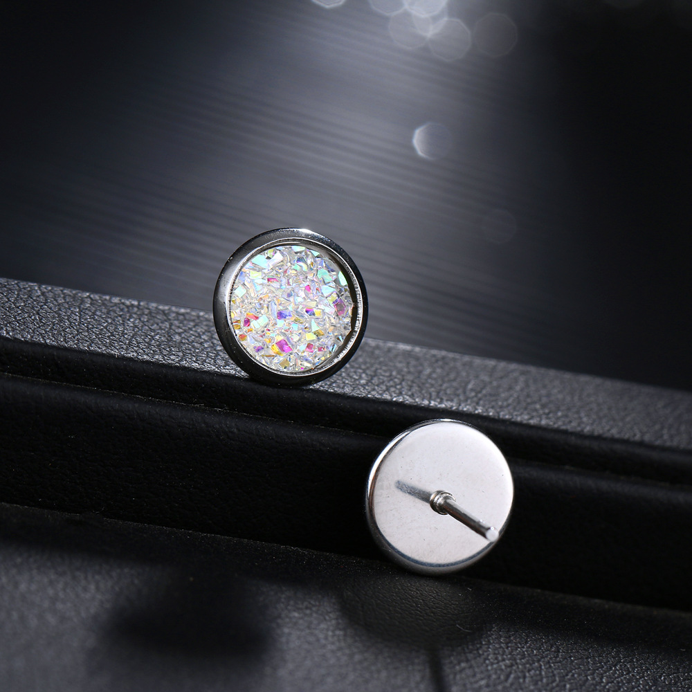 1 Pair Simple Style Round Alloy Plating Artificial Crystal Womenu0027S Ear Studs