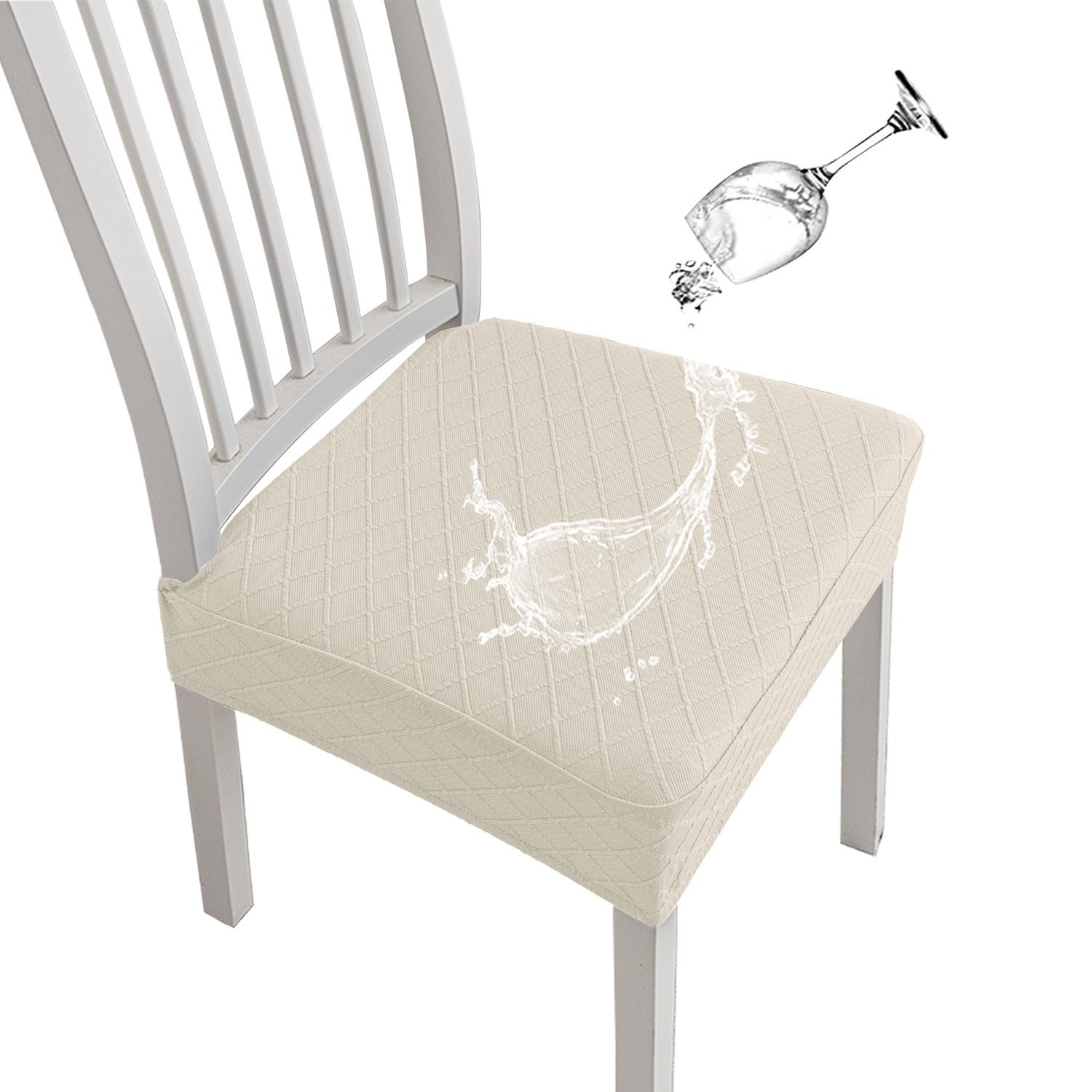 Funda de Silla Transfronteriza de Amazon, Tejida con Patrón de Diamantes, Color Sólido, Elástica, Impermeable, para Hotel, Casa de Huéspedes y Hogar