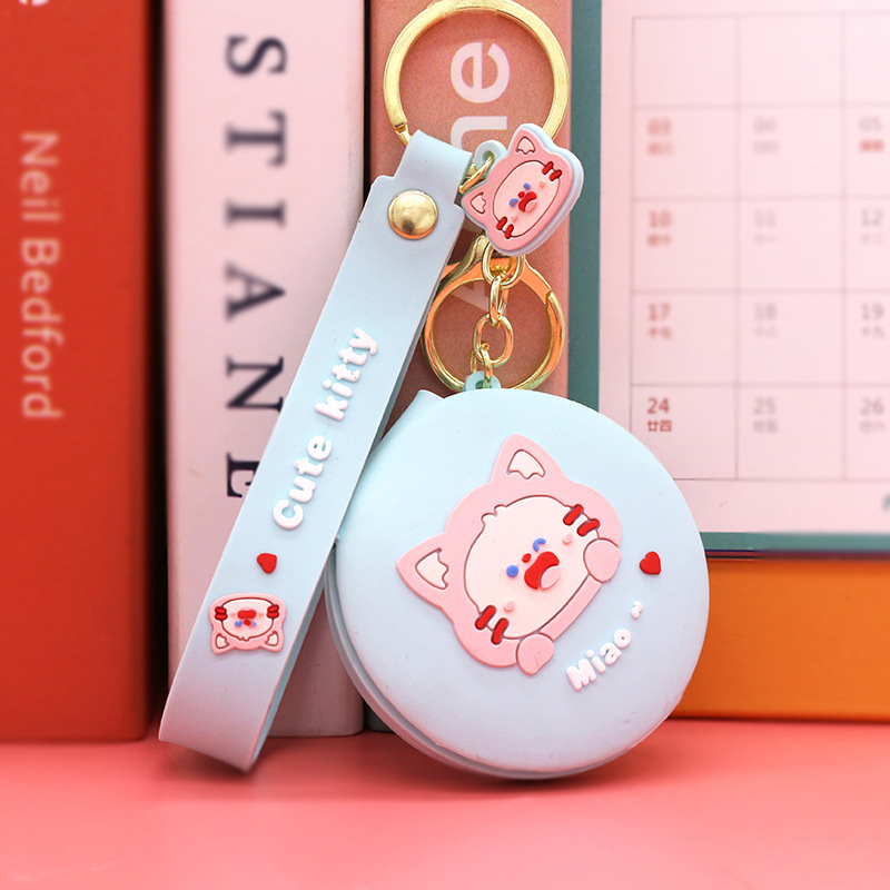 Nuevo espejo redondo pequeño portátil de dibujos animados lindo corazón de niña espejo de maquillaje plegable dormitorio vestidor espejo venta directa de fábrica