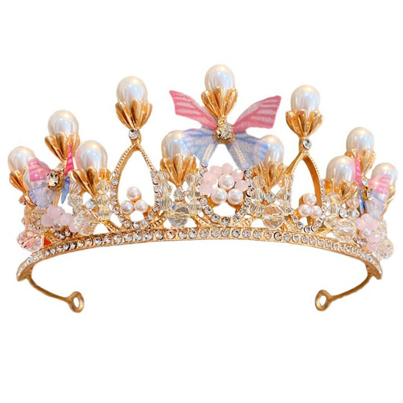 Tombro de corona para niños pequeña princesa corona diadema de cumpleaños accesorios para el cabello de cristal para niñas regalo de cumpleaños