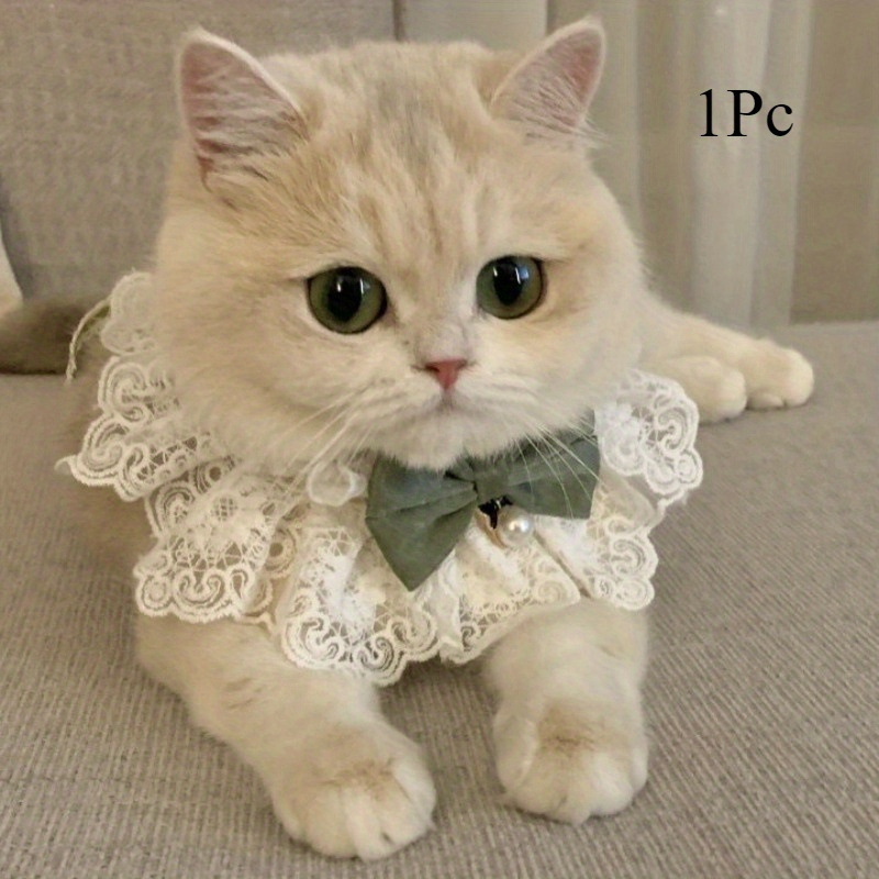 Cat Innocence Series Lace Dog Bib Four Seasons Cute Princess Style Photo Dog Saliva Towel Cat Innocence Series Lace Dog Bib Four Seasons Cute Princess Style Photo Dog Saliva Towel