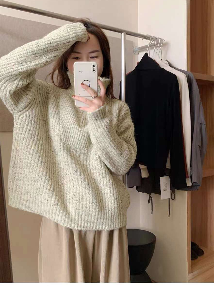 24 invierno Puyuan coreano semia cremallera solare suéter de invierno nuevo otoño