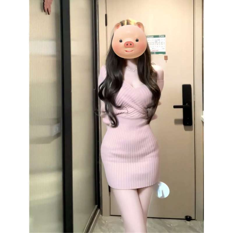 Korean Spring Fashion New Chic V-Neck Striped Long-Sleeve Dress for Women, Suitable for Important Occasions, Waist-Cinching Slim-Fit Short Dress Korean Spring Fashion New Chic V-Neck Striped Long-Sleeve Dress for Women, Suitable for Important Occasions, Waist-Cinching Slim-Fit Short Dress