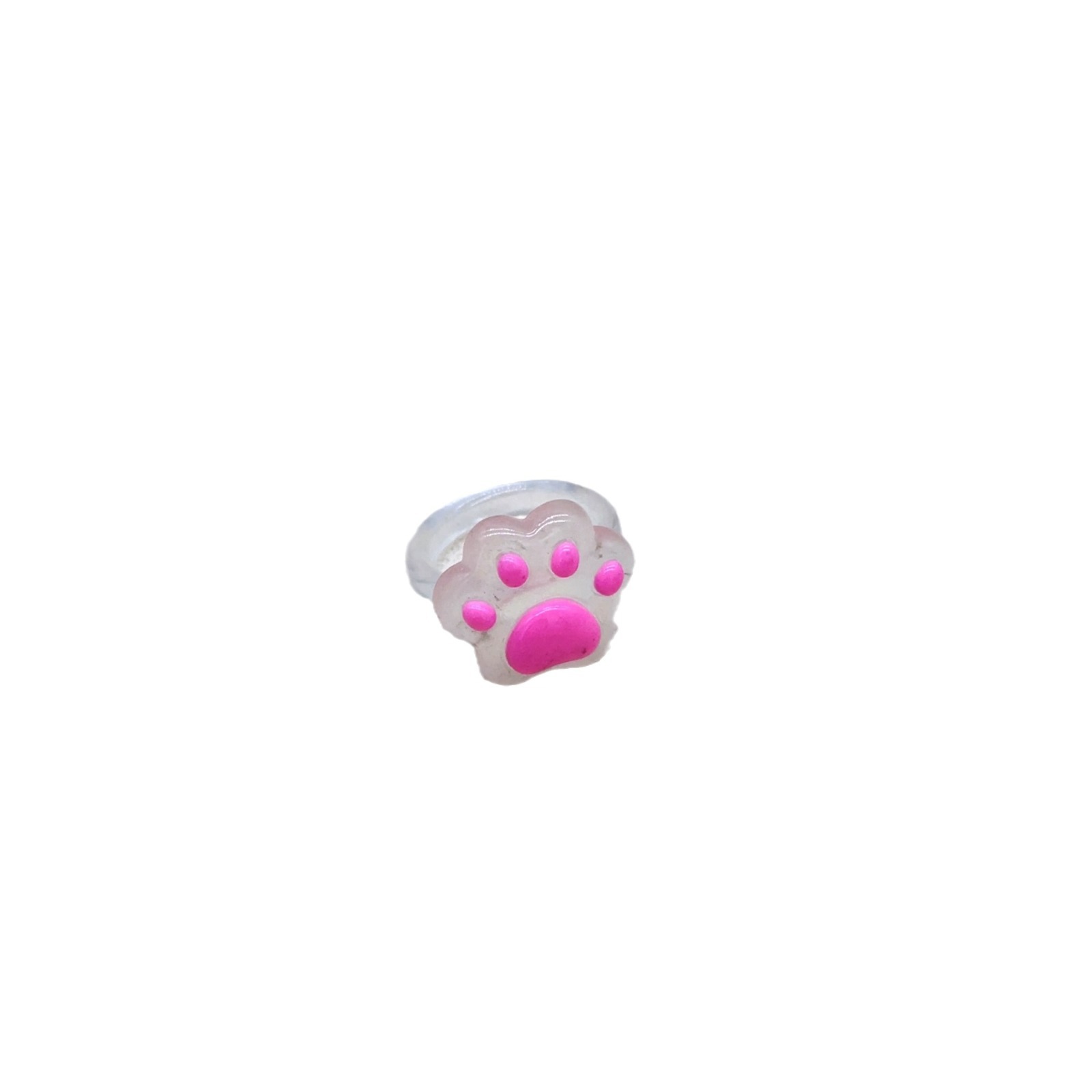 Nuevo transparente luminoso gato de dibujos animados Palma garra de gato Oso De Palma anillo de resina linda chica Linda joyería de joyería Linda