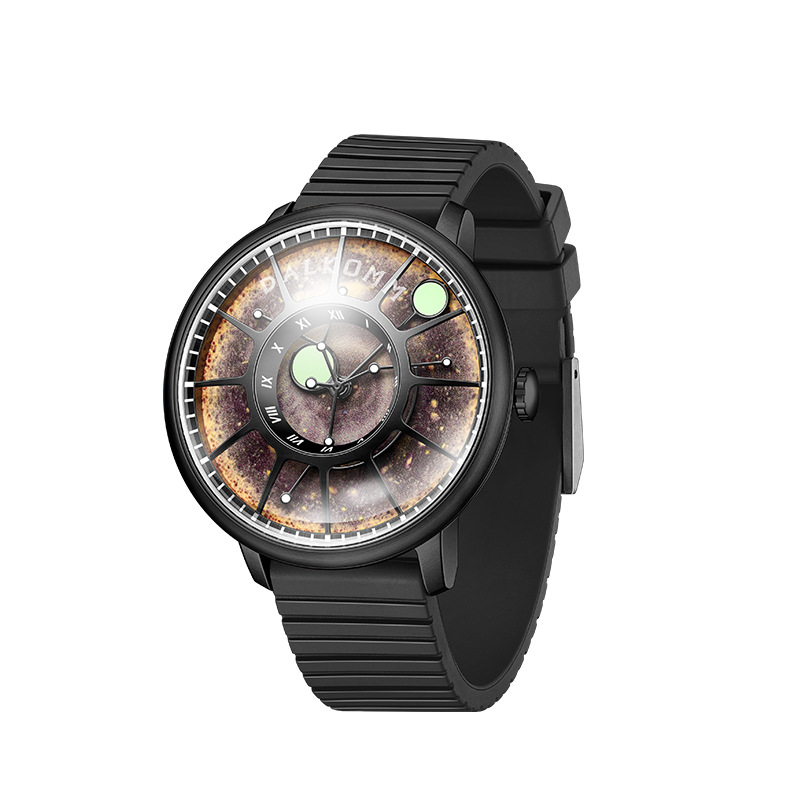 Đồng hồ nam automatic cơ khí chống nước G7008 — Dây đeo cà phê đen, Vỏ đen Mặt đỏ Đai đen, Vàng Shell đỏ mặt dải, Blue Shell Blue mặt dải màu xanh