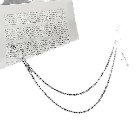 Double Layer Cross Pendant Necklace For Men Hip Hop Style_voghion.com