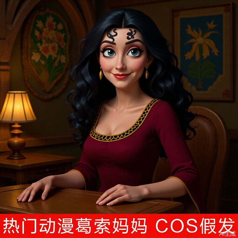 Cosplay GE so mother long hair Princess witch black explosion head Cosplay wig manufacturer one-piece delivery