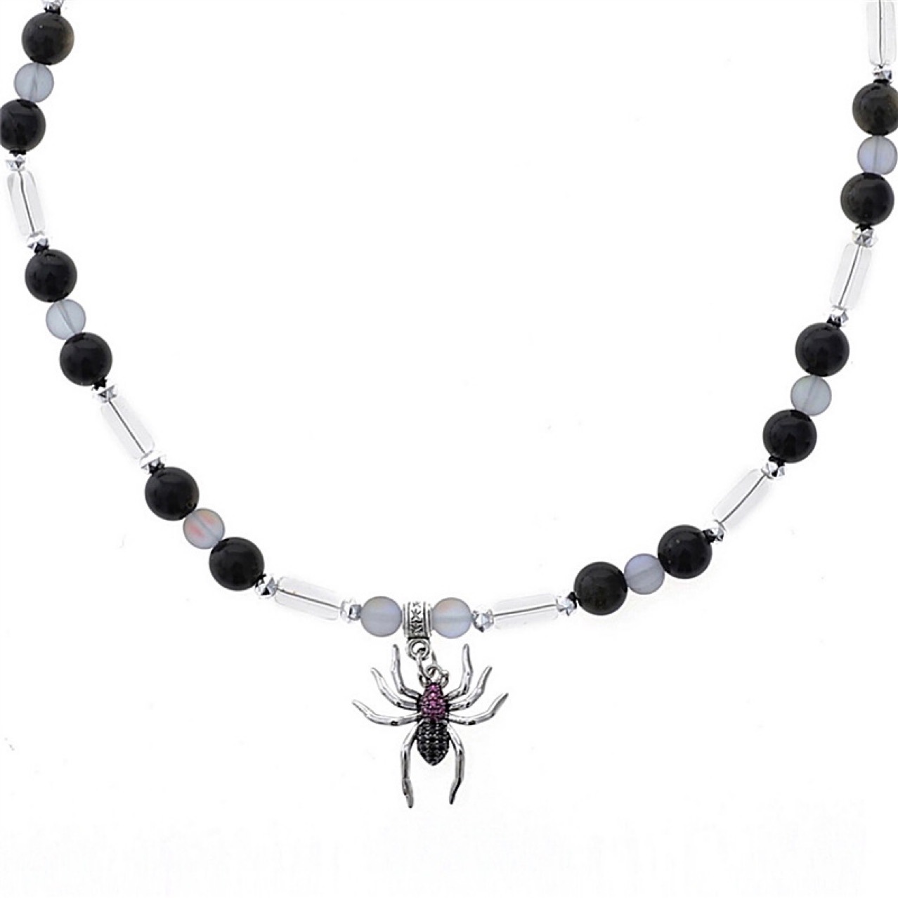 Fashion Rhinestone Spider Round Bead Necklace Wholesale display picture 7