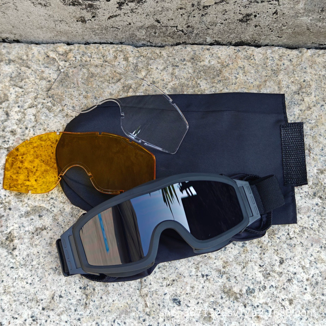 В наличии оптом ESS Тактические очки стрелковые очки с тремя линзами уличные Военные Вентиляторы Оборудование CS взрывозащищенное ударопрочное