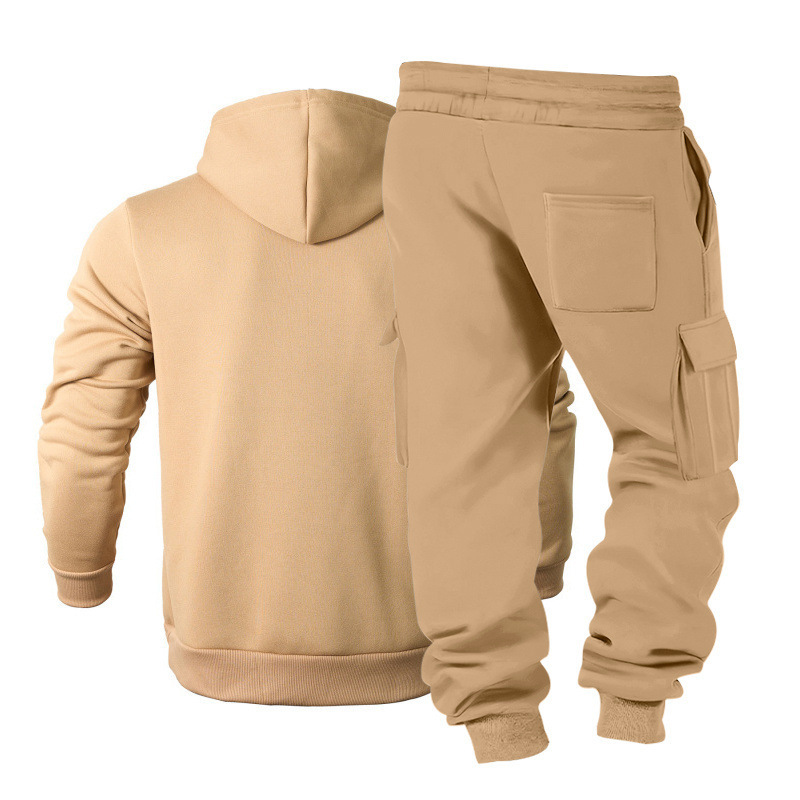Men's Clothing Men's Heavyweight Fleece Lined Hooded Sweatshirt Set Style Simple Stylish Light Luxury Outdoor Workwear Commuter Warm_viptrois.com