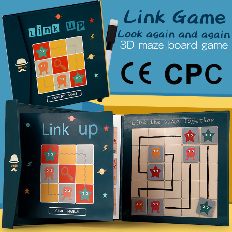 CPC juego de entrada de abeja de madera para niños rompecabezas cuadrado clip de libro magnético que conecta juguetes educativos