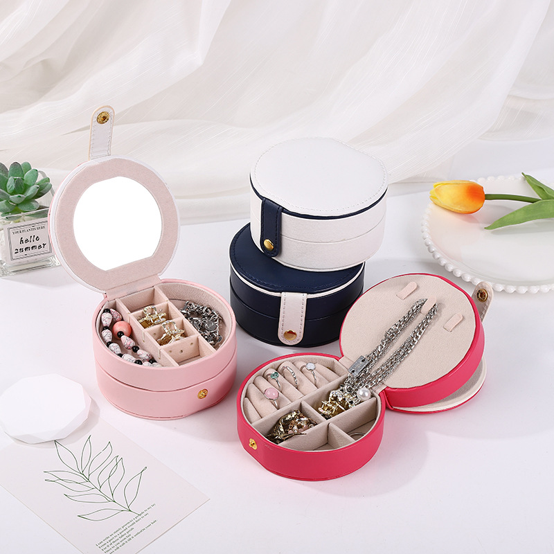 Fashion Solid Color Pu Leather Jewelry Boxes