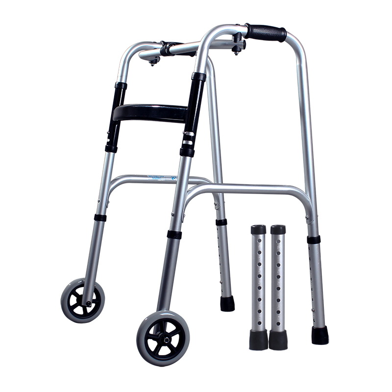 Aleación de aluminio ayuda a caminar muleta ancianos equipo médico polea con cojín