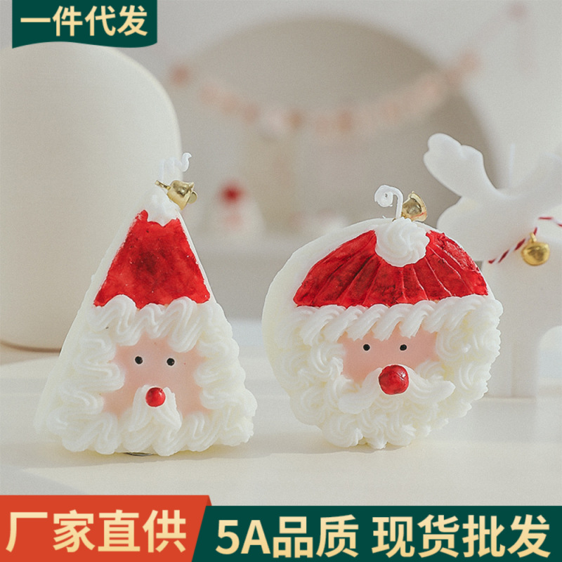 Pastel de Navidad ancianos aromaterapia vela regalo de la mano vela fragancia vela regalo Navidad hecho a mano modelado cera