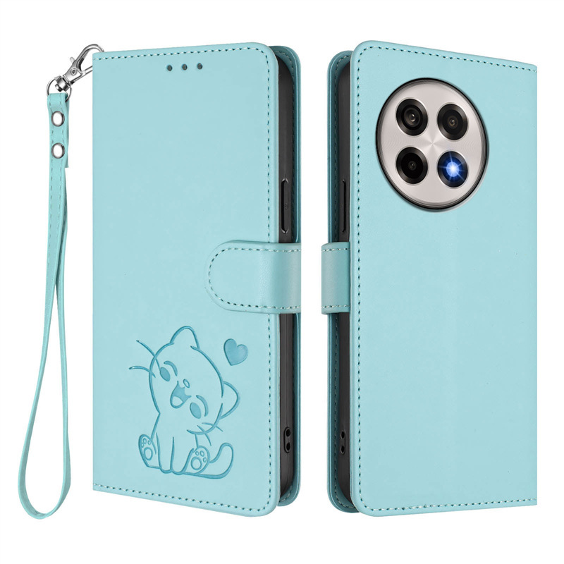 Suitable for Oppo Reno 14 Mobile Phone Case Heart Cat Protective Cover Realme C71 4g Flip Card Leather Case