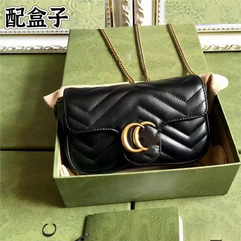 Guangzhou Foreign Trade Direct Supply Mini g Marmont Heart Wave Pattern Chain Genuine Leather Women's Shoulder Crossbody Bag Guangzhou Foreign Trade Direct Supply Mini g Marmont Heart Wave Pattern Chain Genuine Leather Women's Shoulder Crossbody Bag