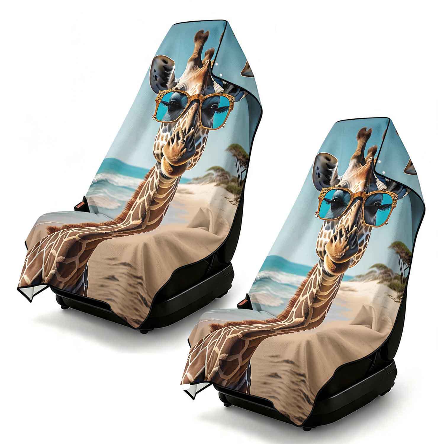 2-piece dual-use car seat cover, ultra-fine fiber, can be used as a beach towel, printed car protective seat cover 13