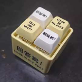 新款回答我语音玩具键盘语录发音发光钥匙扣解压按键送朋友趣味