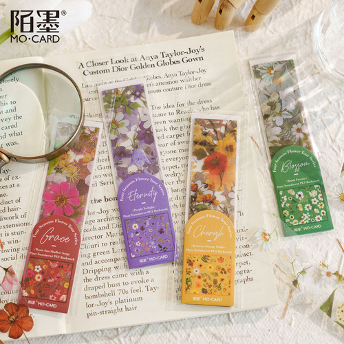 Momo translucent bookmark Four Seasons Flower Travel Series Plant and Flower Book Page Clip Student Supplies Reading Book Clip