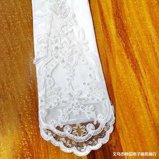 2020 New Bridal Wedding Dress Gloves Evening Banquet Satin Long Lace Embroidered Sequin Gloves Wholesale
